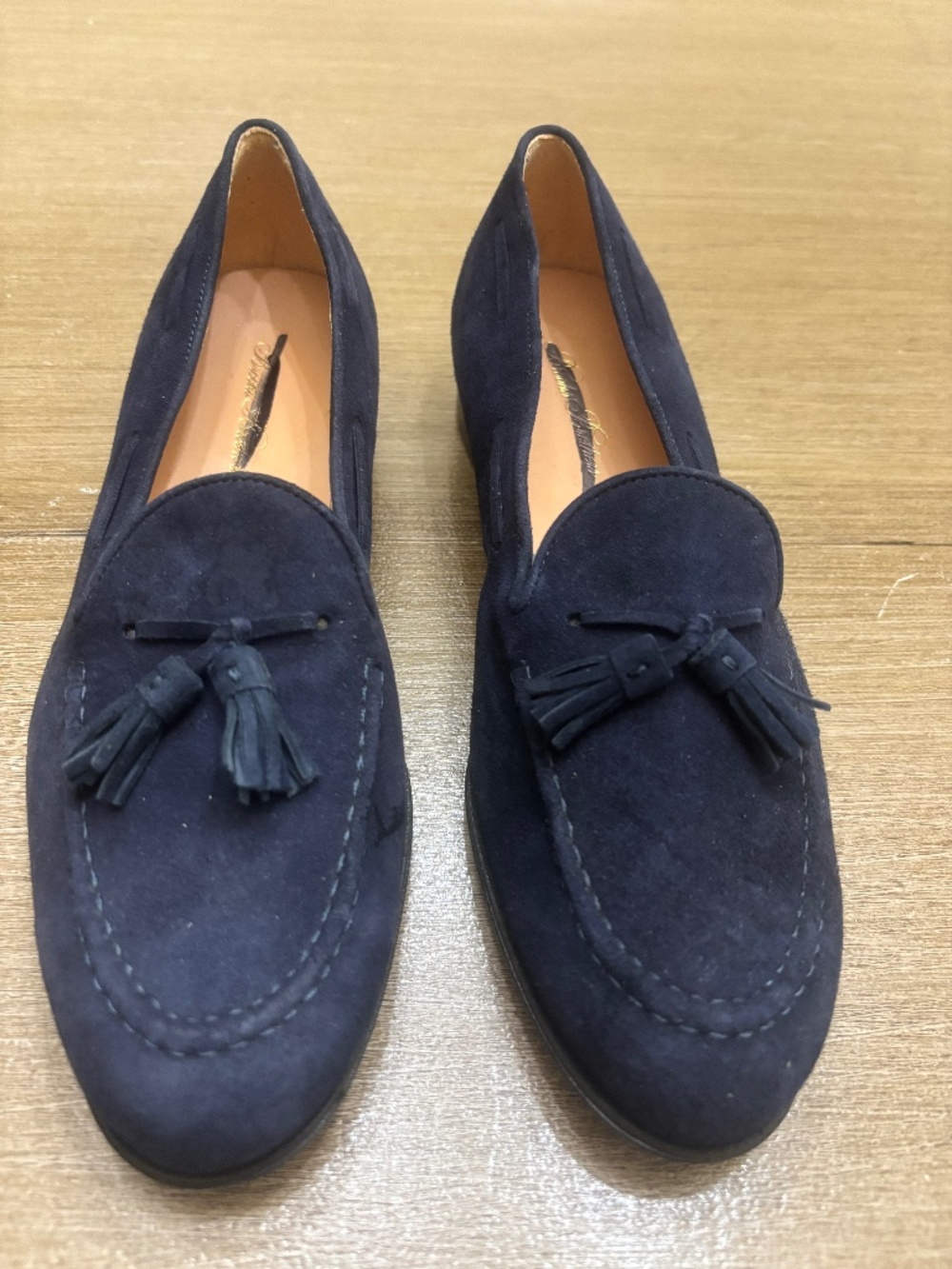 Brooks Brothers Tassel Suede Loafers Navy Men 6.5 Made in Italy Quiet Luxury